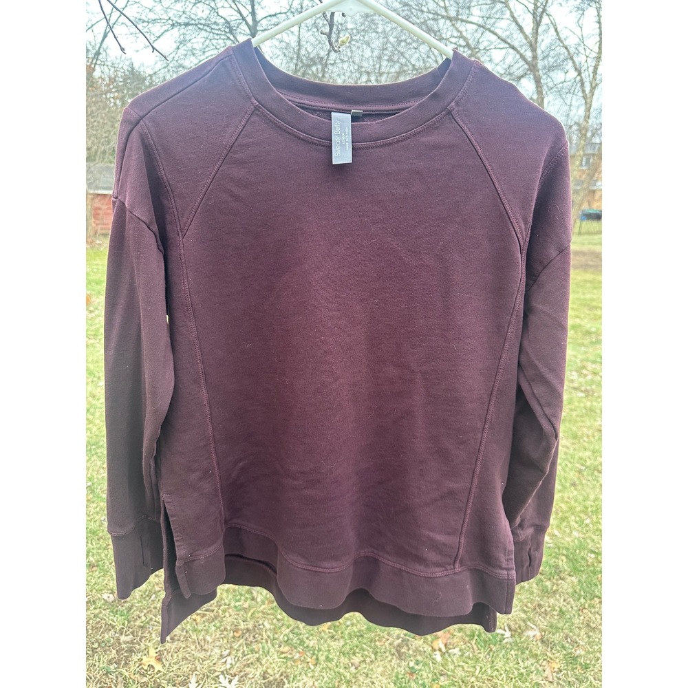Sweaty Betty After Class Longline Sweatshirt|Women's Burgundy Organic Cotton| XS